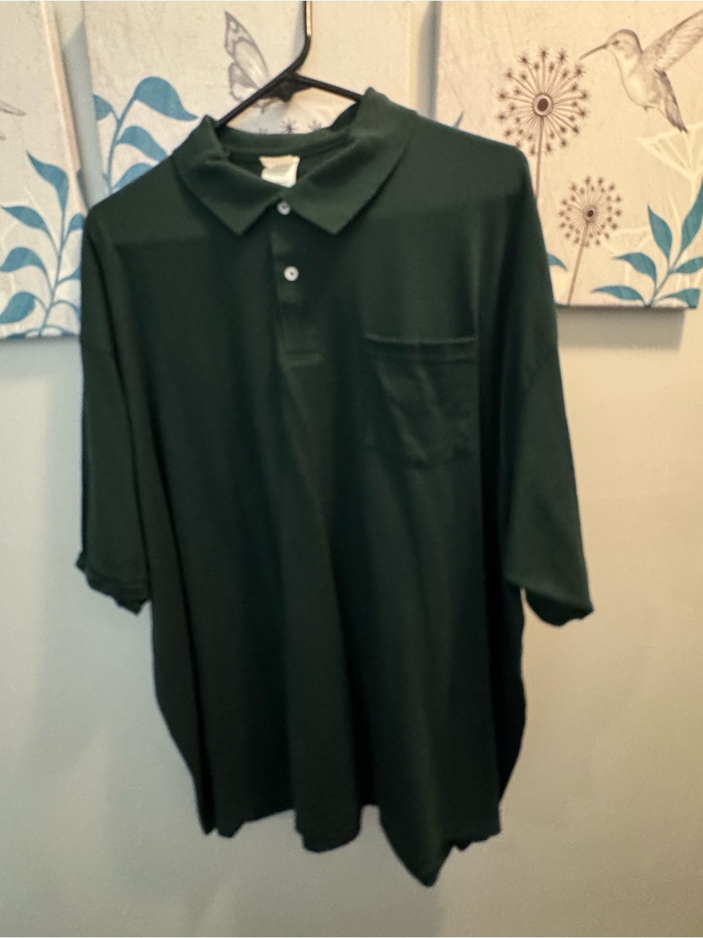 Hanes Men's Dark Green Polo Shirt with Pocket size 3x Dollar Tree NWOT